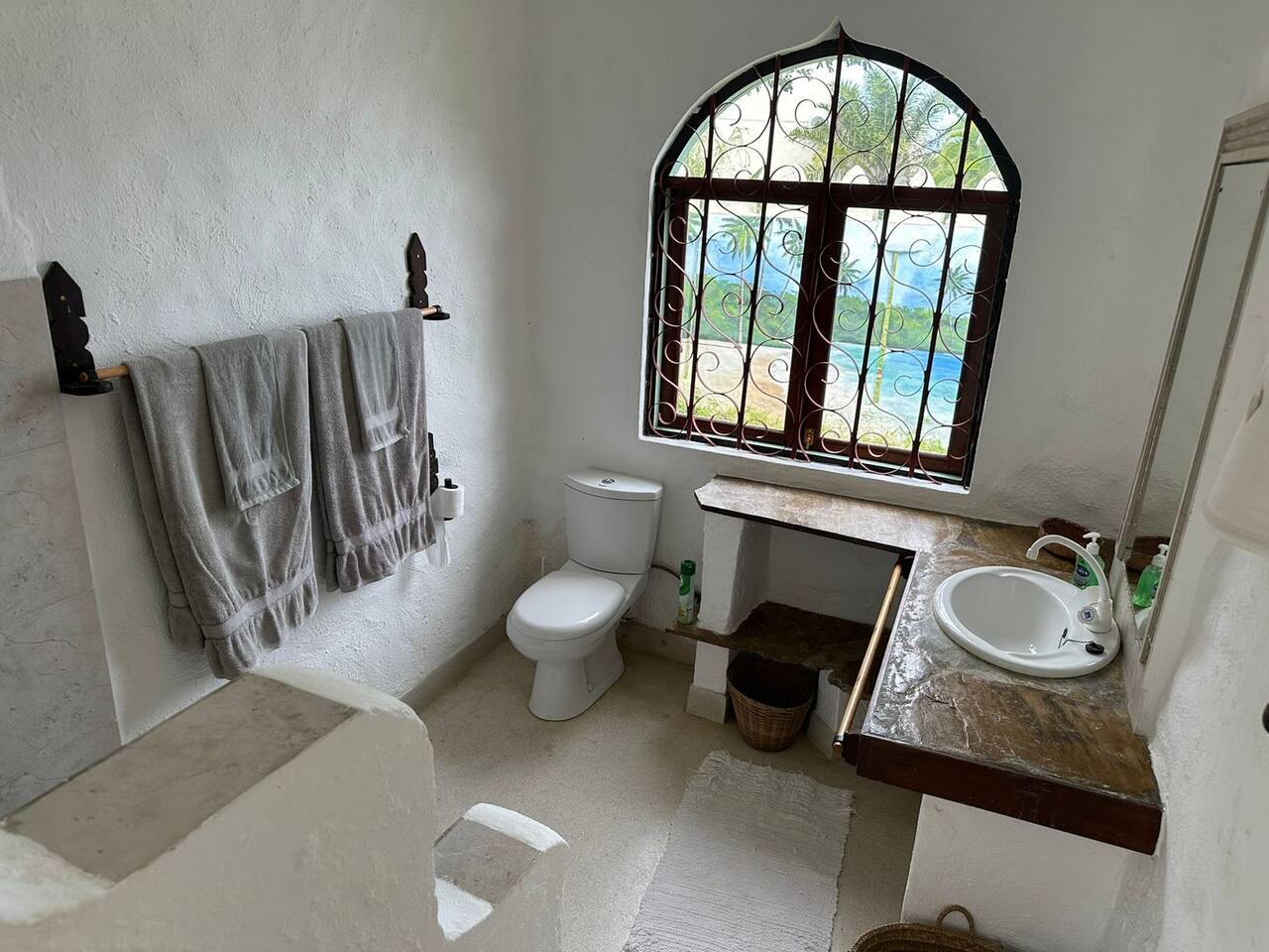 En-suite bathroom with shower at Marijani Villa Marijani villa bath