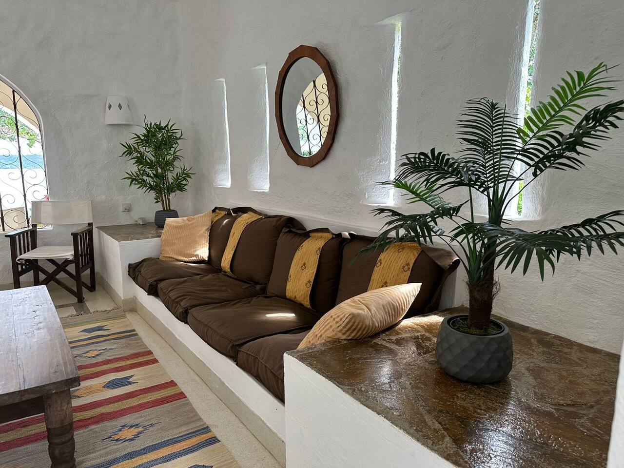 Spacious living room at Marijani Villa with veranda access Marijani villa couch